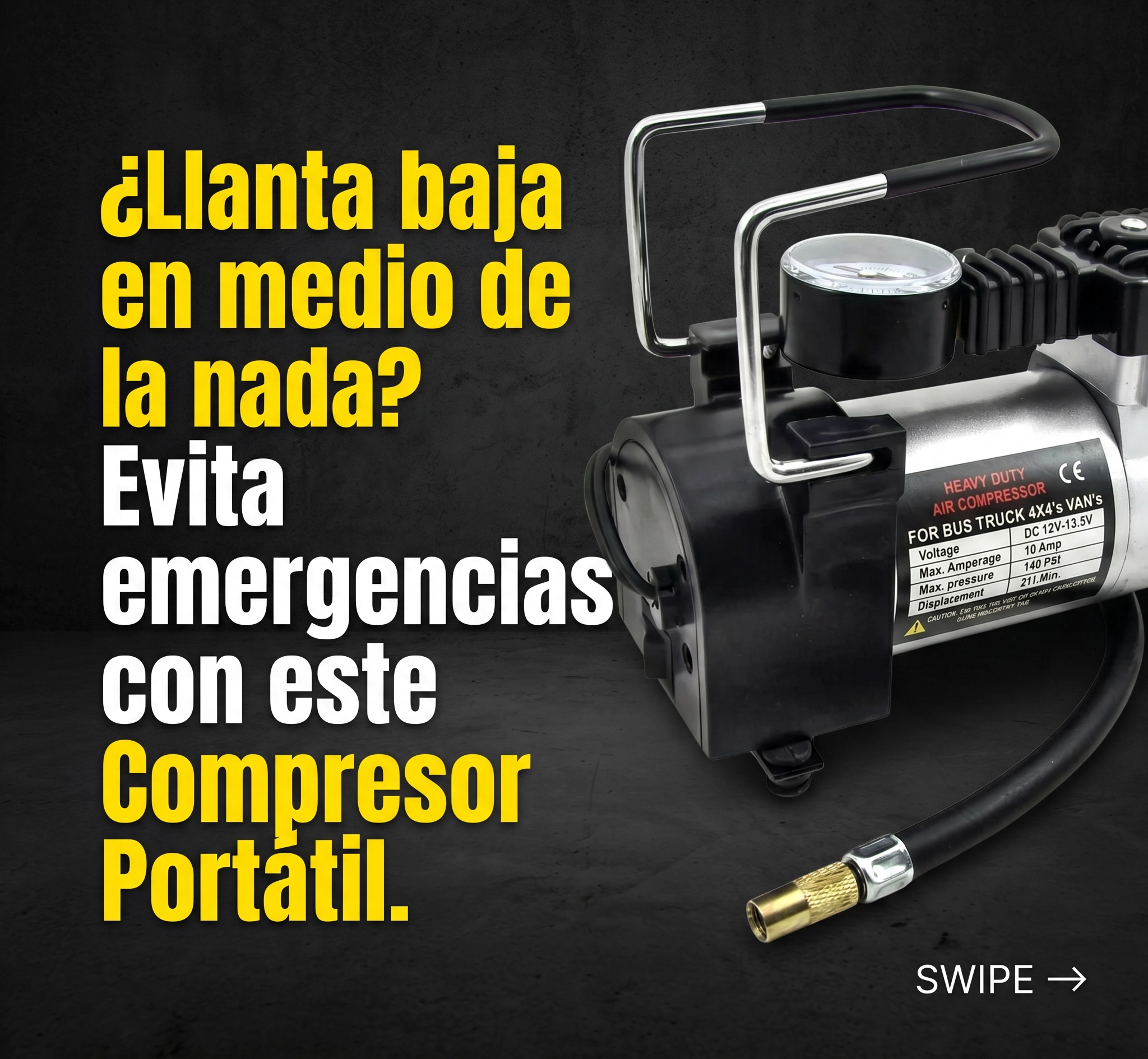 Compresor De Aire Para Motos y Autos . Envío Gratis
