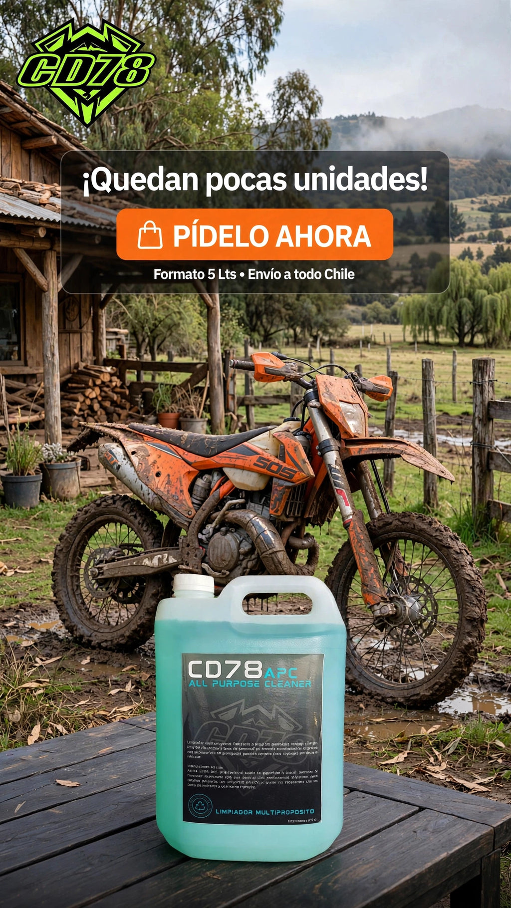APC CD78 – Limpieza Total para tu Moto o Vehículo (5 Litros)